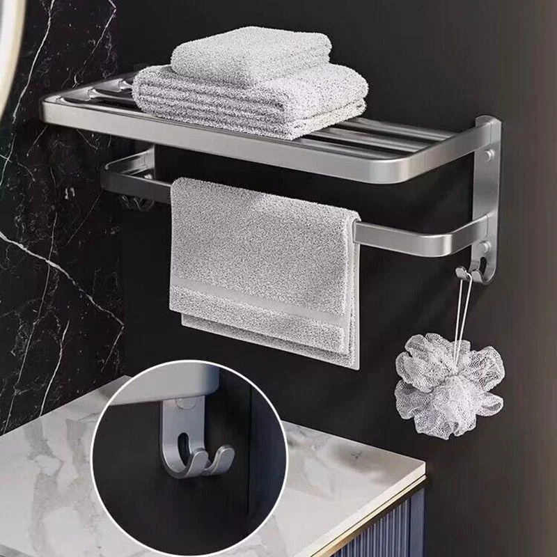 Minimalism Bathroom Hardware Set Stainless Steel Robe Hooks/Towel Bar & Bath Shelf -Bathlova