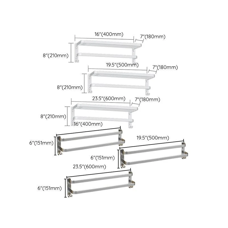 Minimalism Bathroom Hardware Set Stainless Steel Robe Hooks/Towel Bar & Bath Shelf -Bathlova