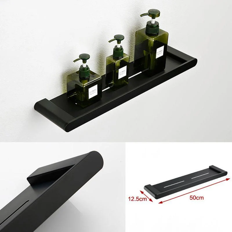 Minimalism Black Bathroom Accessory Set Contemporary Style Metal Towel Bar -Bathlova