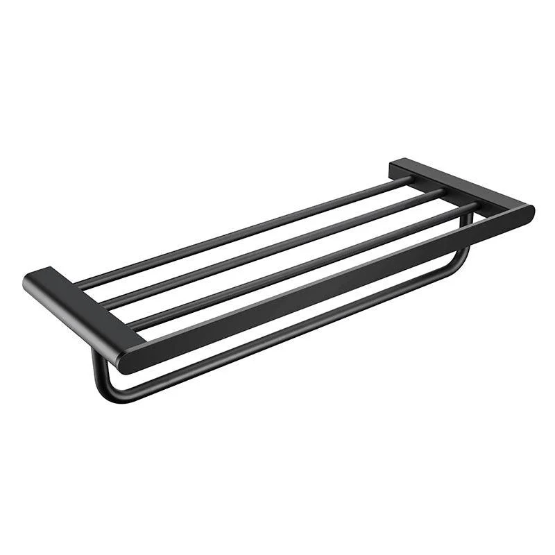 Minimalism Black Bathroom Accessory Set Contemporary Style Metal Towel Bar -Bathlova