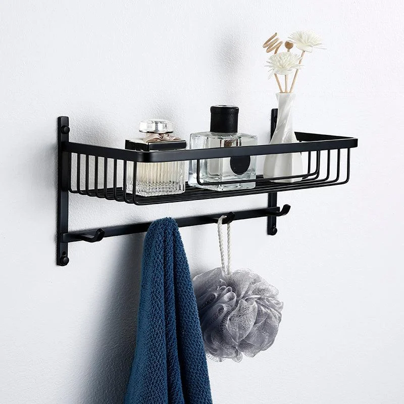 Minimalism Black Bathroom Accessory Set Contemporary Style Metal Towel Bar -Bathlova