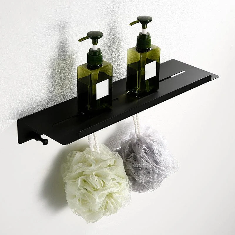 Minimalism Black Bathroom Accessory Set Contemporary Style Metal Towel Bar -Bathlova