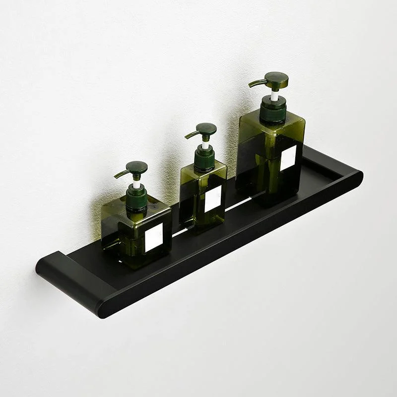 Minimalism Black Bathroom Accessory Set Contemporary Style Metal Towel Bar -Bathlova