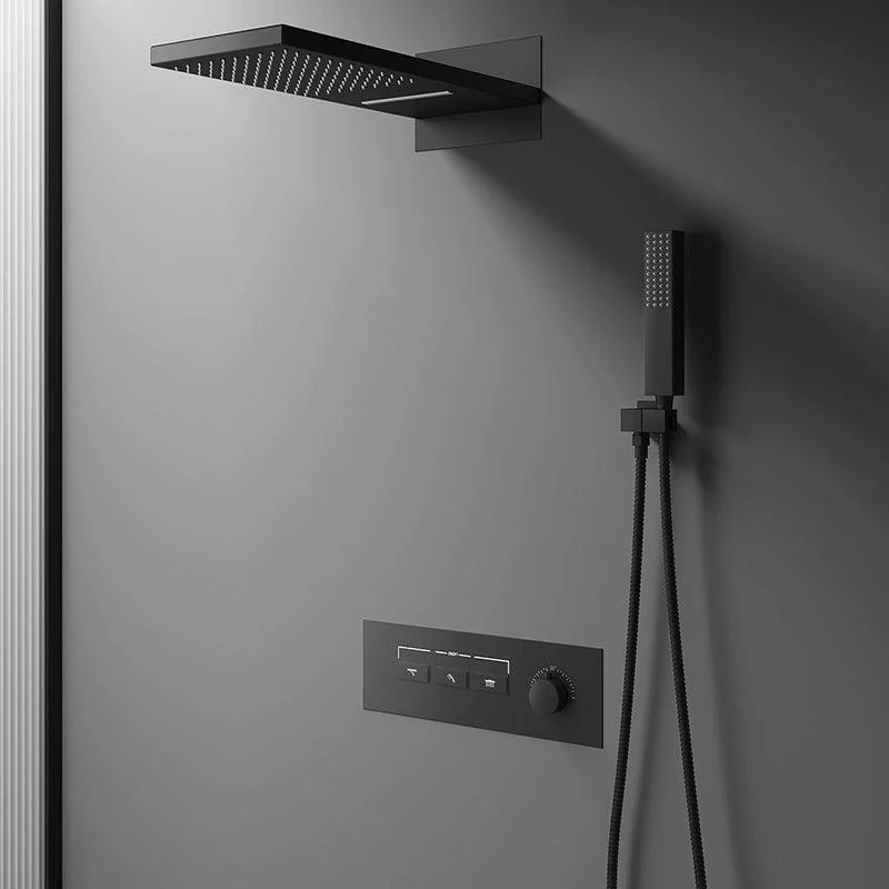 Minimalist Concealed Shower Set Recessed Push Button Wall Diverter -Bathlova