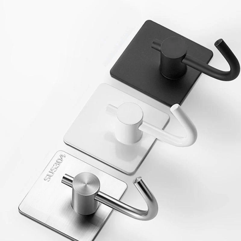 Minimalistic Bathroom Accessory Set Modern Matte Grey Robe Hooks -Bathlova