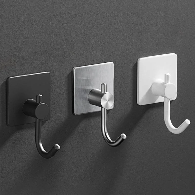 Minimalistic Bathroom Accessory Set Modern Matte Grey Robe Hooks -Bathlova