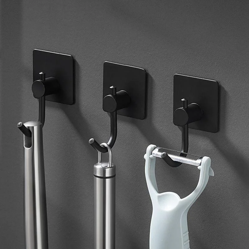 Minimalistic Bathroom Accessory Set Modern Matte Grey Robe Hooks -Bathlova