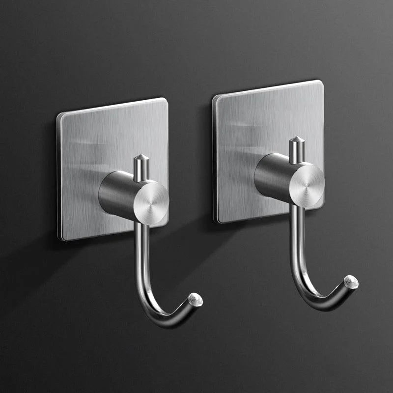 Minimalistic Bathroom Accessory Set Modern Matte Grey Robe Hooks -Bathlova