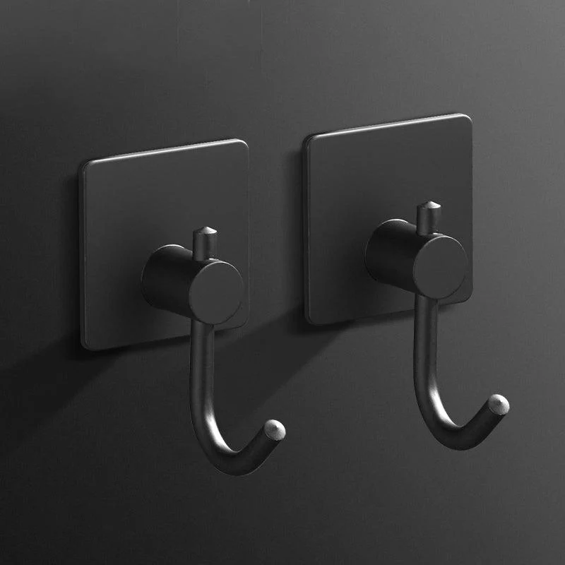 Minimalistic Bathroom Accessory Set Modern Matte Grey Robe Hooks -Bathlova