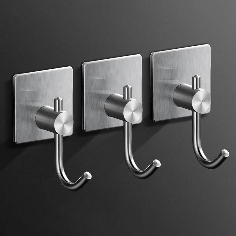 Minimalistic Bathroom Accessory Set Modern Matte Grey Robe Hooks -Bathlova