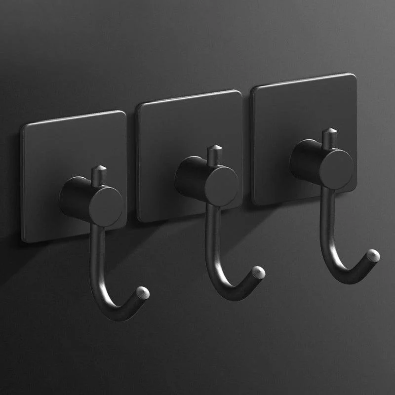 Minimalistic Bathroom Accessory Set Modern Matte Grey Robe Hooks -Bathlova