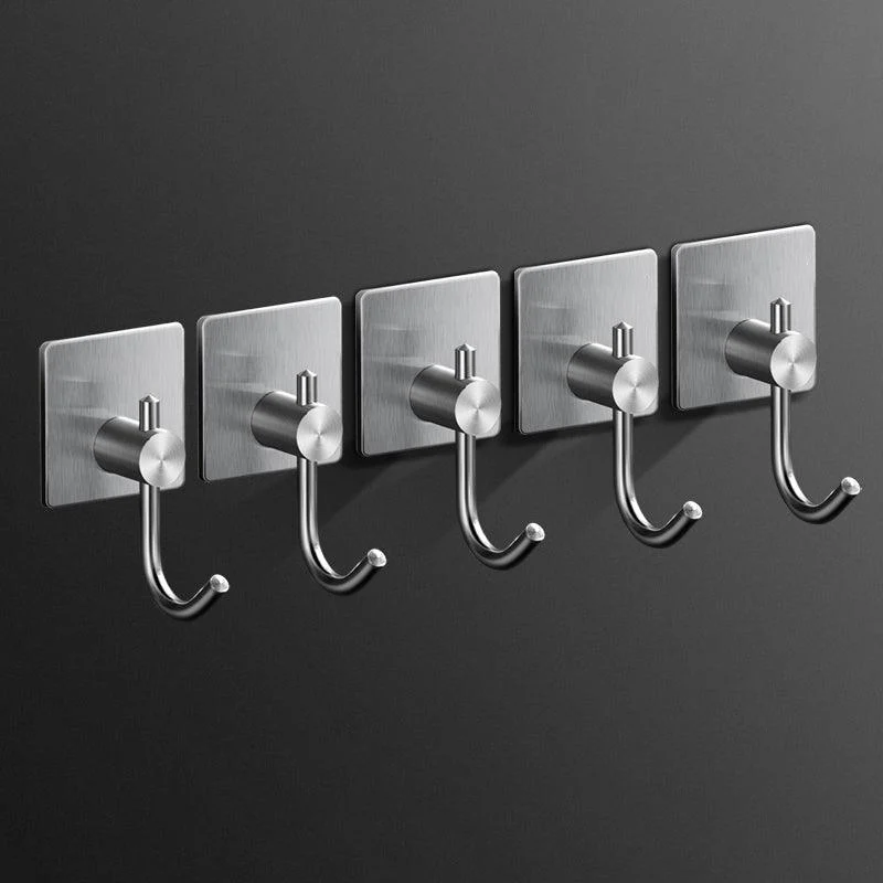 Minimalistic Bathroom Accessory Set Modern Matte Grey Robe Hooks -Bathlova