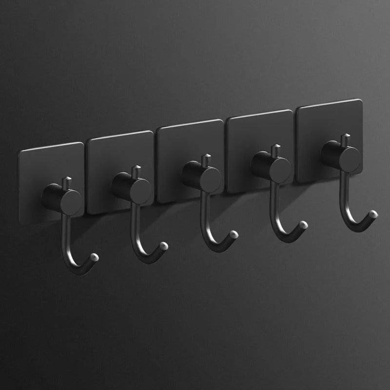 Minimalistic Bathroom Accessory Set Modern Matte Grey Robe Hooks -Bathlova