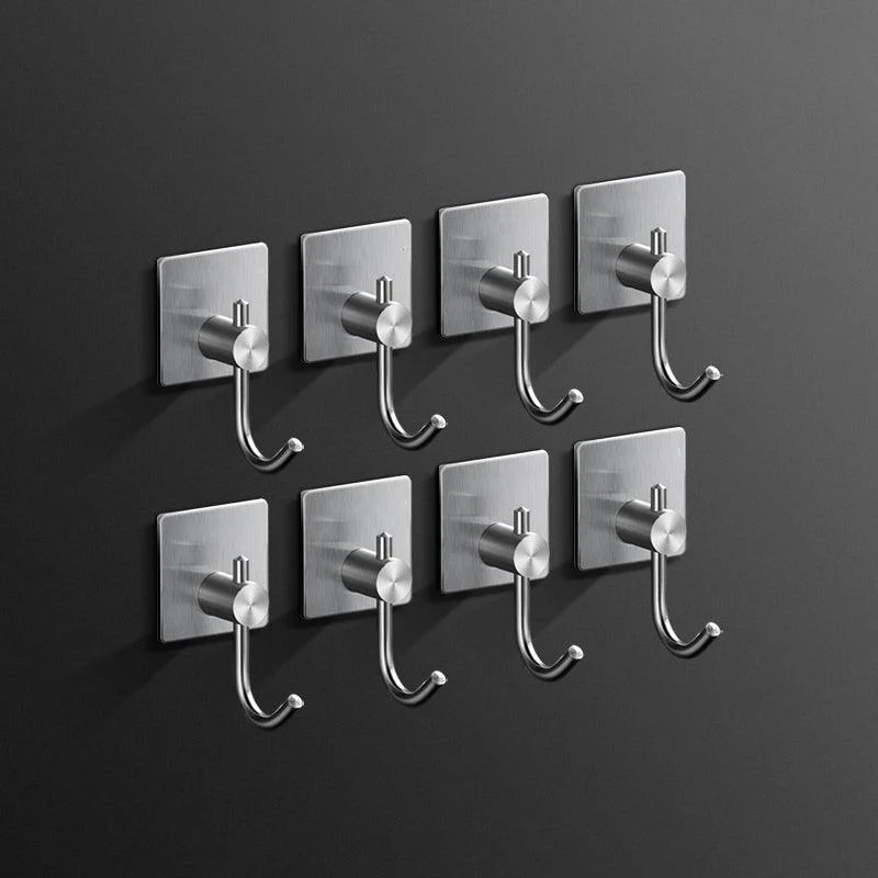 Minimalistic Bathroom Accessory Set Modern Matte Grey Robe Hooks -Bathlova