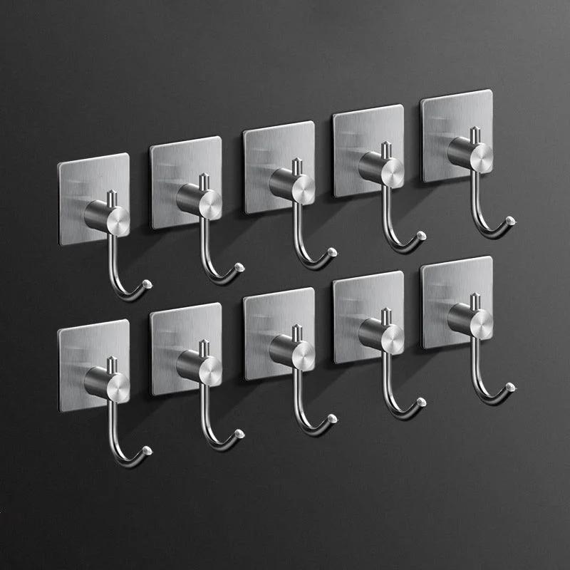 Minimalistic Bathroom Accessory Set Modern Matte Grey Robe Hooks -Bathlova