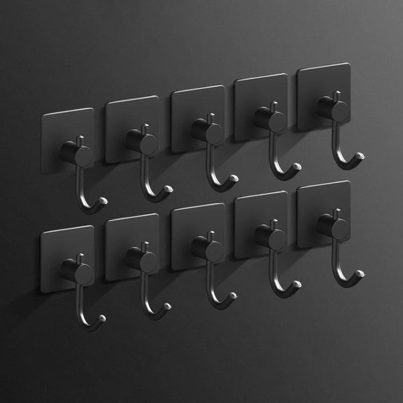 Minimalistic Bathroom Accessory Set Modern Matte Grey Robe Hooks -Bathlova