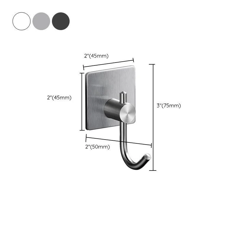 Minimalistic Bathroom Accessory Set Modern Matte Grey Robe Hooks -Bathlova