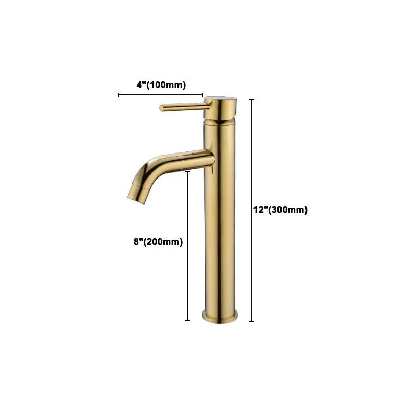 Modern 1-Handle Bathroom Sink Tap Brushed Gold Vessel Sink Tap Brass -Bathlova