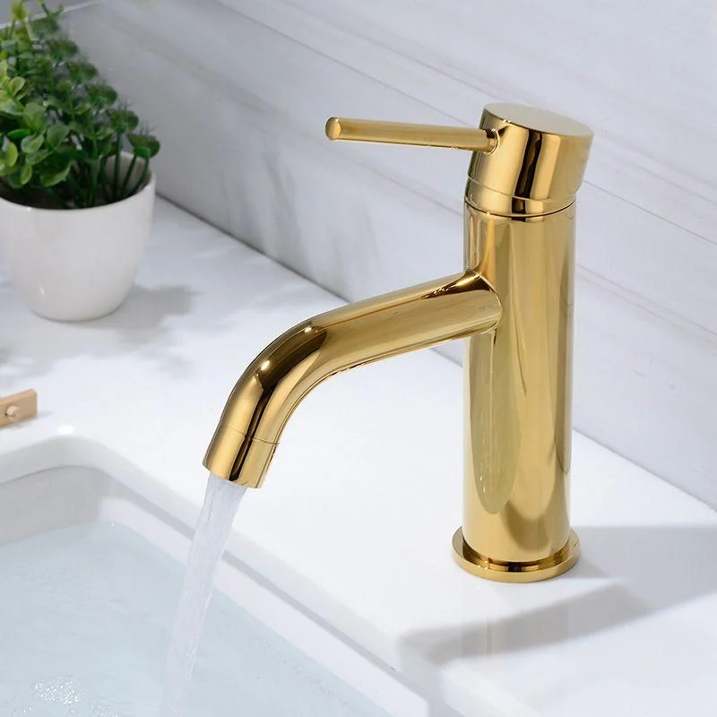 Modern 1-Handle Bathroom Sink Tap Brushed Gold Vessel Sink Tap Brass -Bathlova