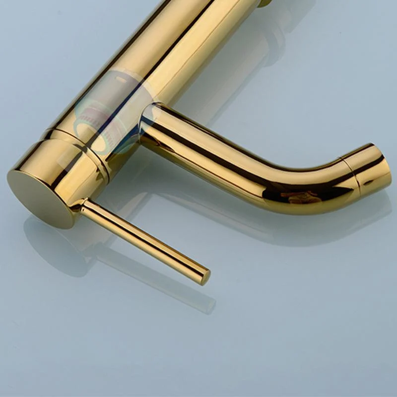 Modern 1-Handle Bathroom Sink Tap Brushed Gold Vessel Sink Tap Brass -Bathlova