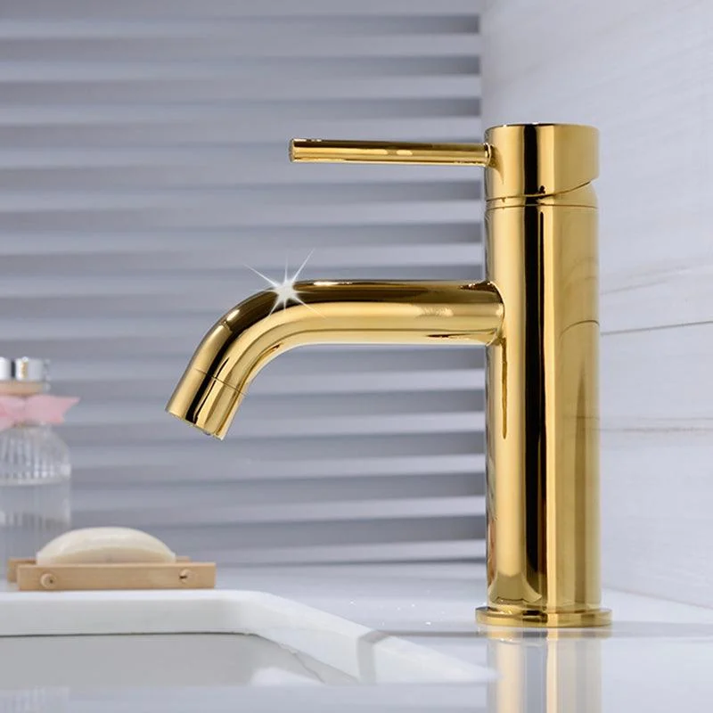 Modern 1-Handle Bathroom Sink Tap Brushed Gold Vessel Sink Tap Brass -Bathlova