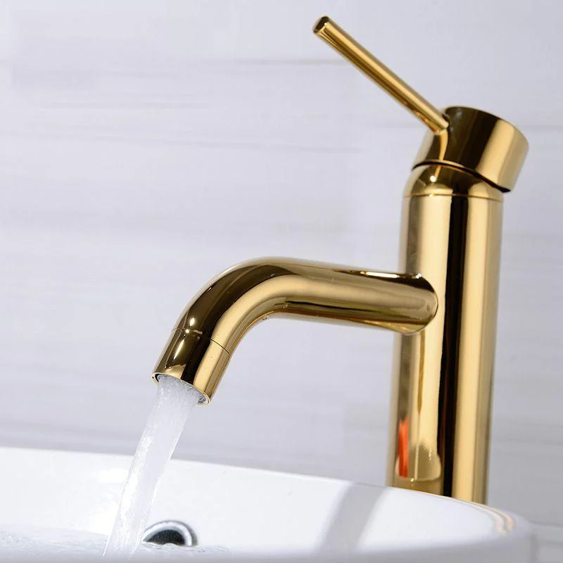 Modern 1-Handle Bathroom Sink Tap Brushed Gold Vessel Sink Tap Brass -Bathlova