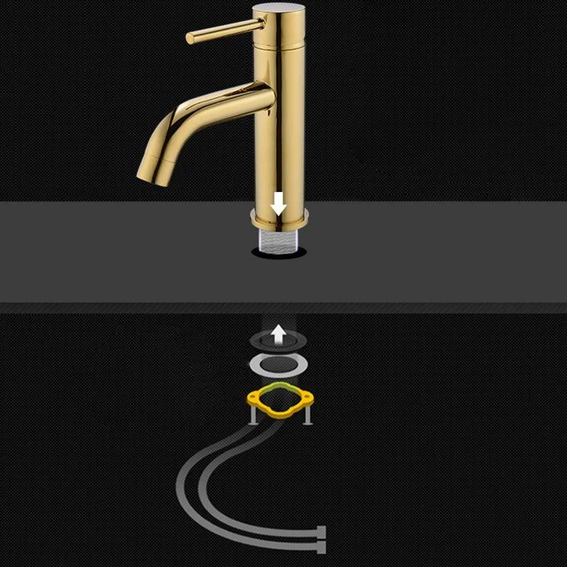 Modern 1-Handle Bathroom Sink Tap Brushed Gold Vessel Sink Tap Brass -Bathlova