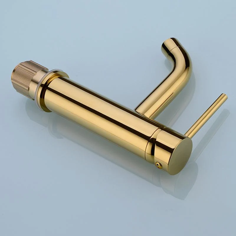 Modern 1-Handle Bathroom Sink Tap Brushed Gold Vessel Sink Tap Brass -Bathlova