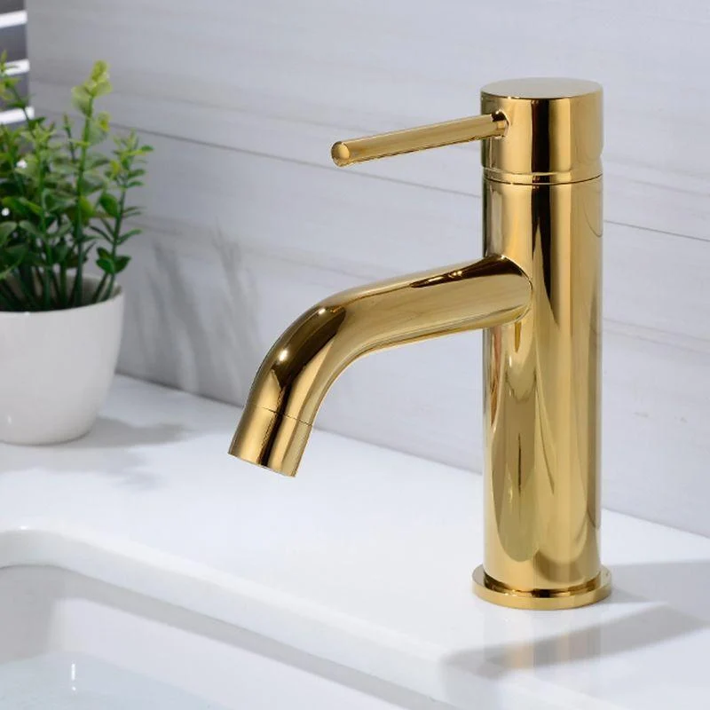 Modern 1-Handle Bathroom Sink Tap Brushed Gold Vessel Sink Tap Brass -Bathlova