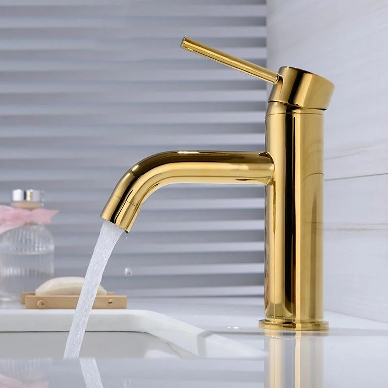 Modern 1-Handle Bathroom Sink Tap Brushed Gold Vessel Sink Tap Brass -Bathlova