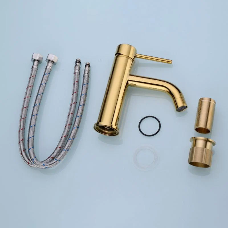 Modern 1-Handle Bathroom Sink Tap Brushed Gold Vessel Sink Tap Brass -Bathlova