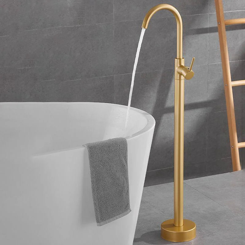 Modern 1-Handle Freestanding Tap Floor Mounted Freestanding Bathtub Tap -Bathlova