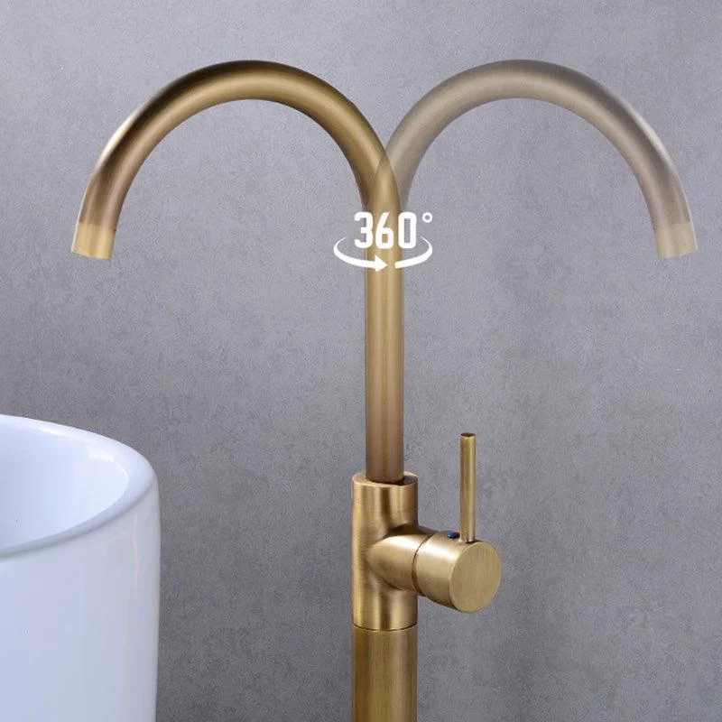 Modern 1-Handle Freestanding Tap Floor Mounted Freestanding Bathtub Tap -Bathlova