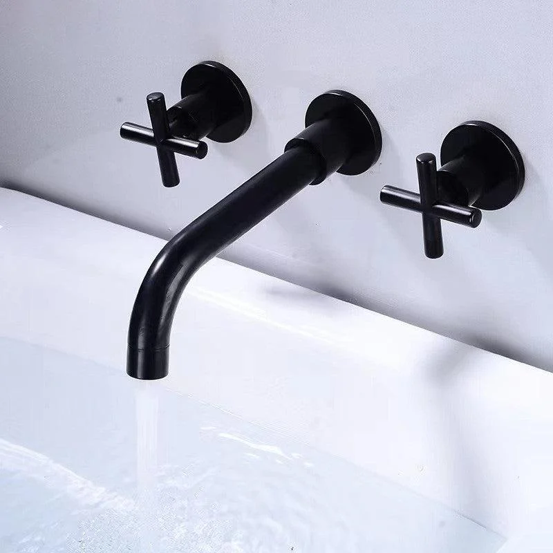 Modern 1 or 2-Handle Bathroom Sink Tap Circular Wall Mounted Bathroom Tap. -Bathlova