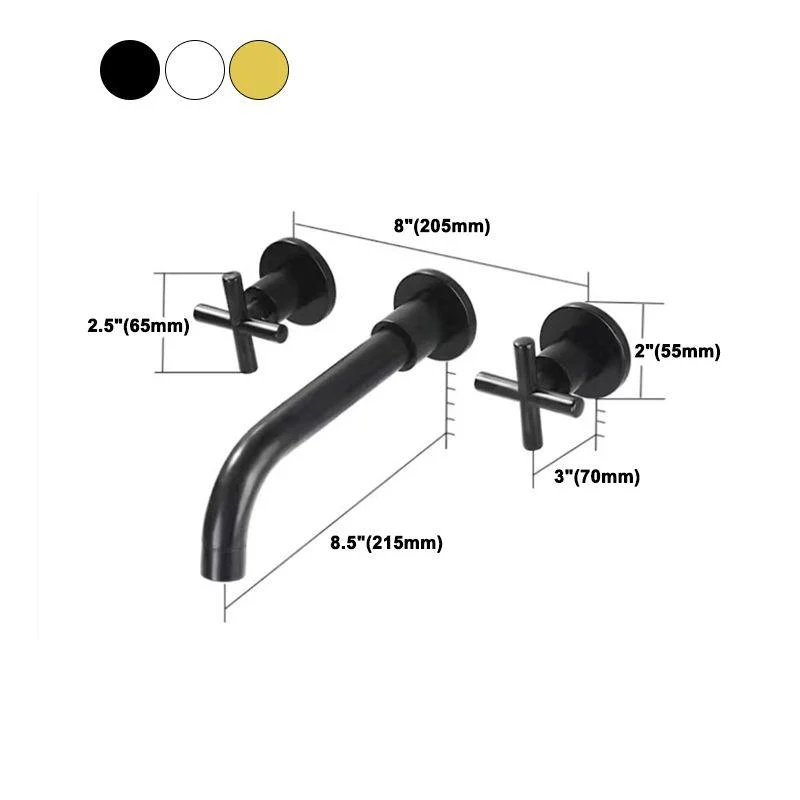 Modern 1 or 2-Handle Bathroom Sink Tap Circular Wall Mounted Bathroom Tap. -Bathlova