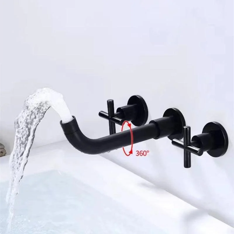 Modern 1 or 2-Handle Bathroom Sink Tap Circular Wall Mounted Bathroom Tap. -Bathlova