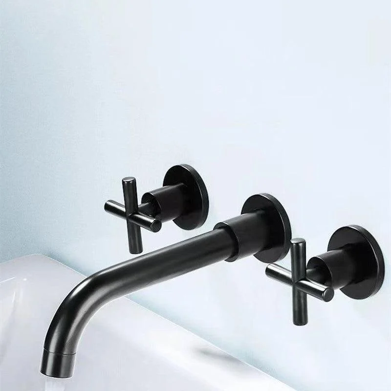 Modern 1 or 2-Handle Bathroom Sink Tap Circular Wall Mounted Bathroom Tap. -Bathlova