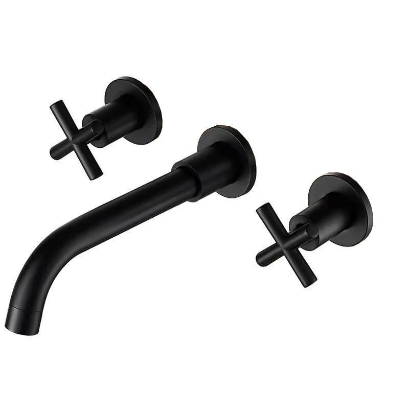 Modern 1 or 2-Handle Bathroom Sink Tap Circular Wall Mounted Bathroom Tap. -Bathlova