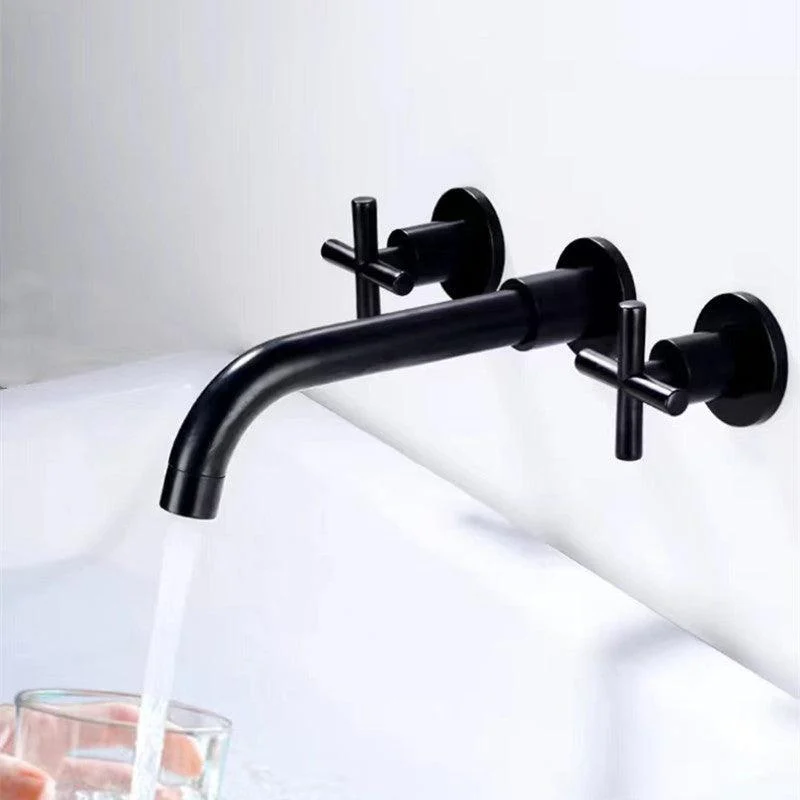 Modern 1 or 2-Handle Bathroom Sink Tap Circular Wall Mounted Bathroom Tap. -Bathlova