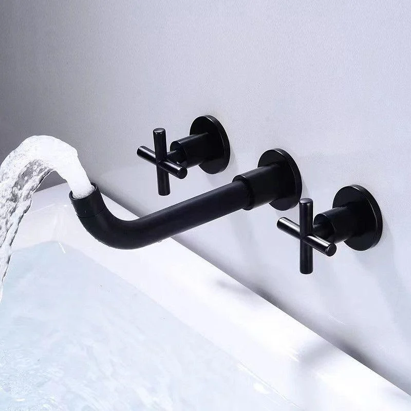 Modern 1 or 2-Handle Bathroom Sink Tap Circular Wall Mounted Bathroom Tap. -Bathlova