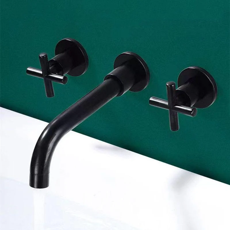 Modern 1 or 2-Handle Bathroom Sink Tap Circular Wall Mounted Bathroom Tap. -Bathlova