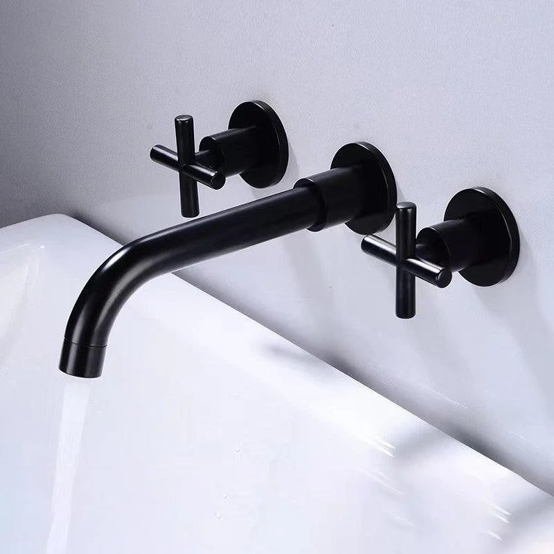 Modern 1 or 2-Handle Bathroom Sink Tap Circular Wall Mounted Bathroom Tap. -Bathlova