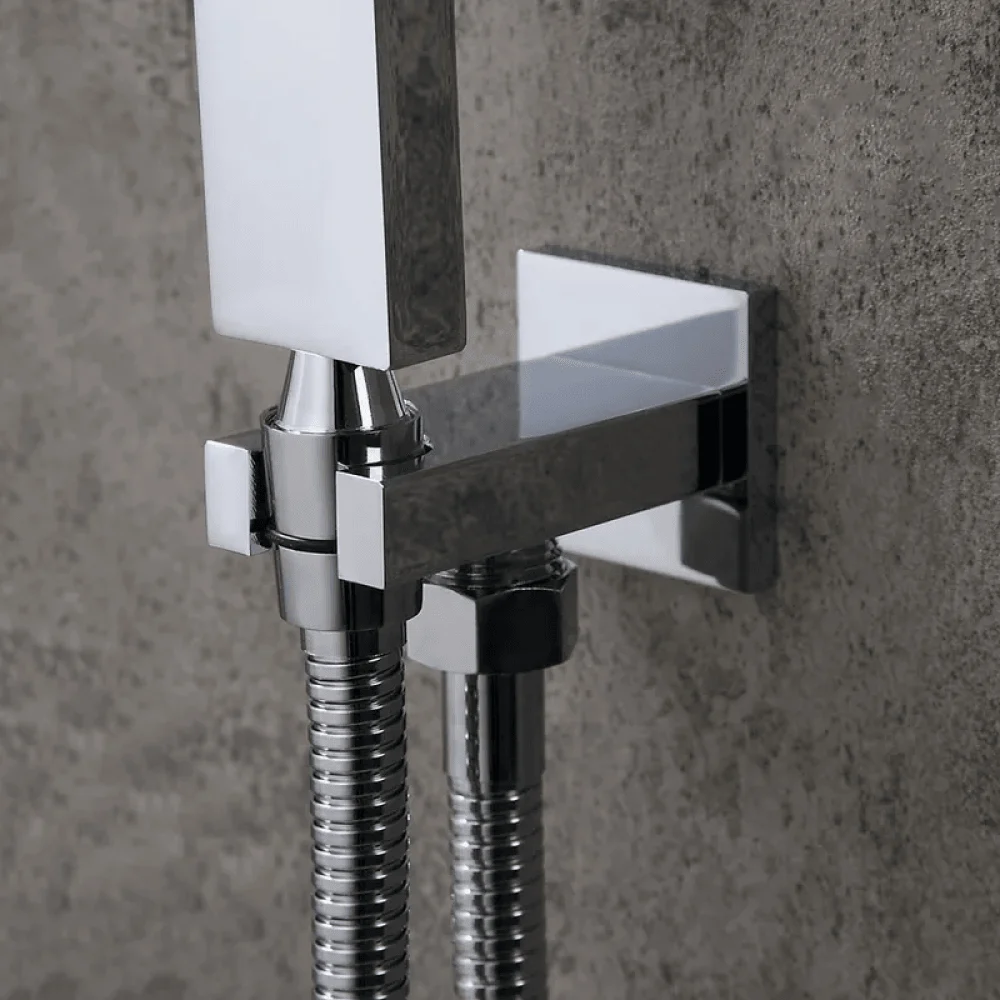 Modern 12" Wall Mounted Shower System with Handheld Shower Pressure Balance Valve -Bathlova