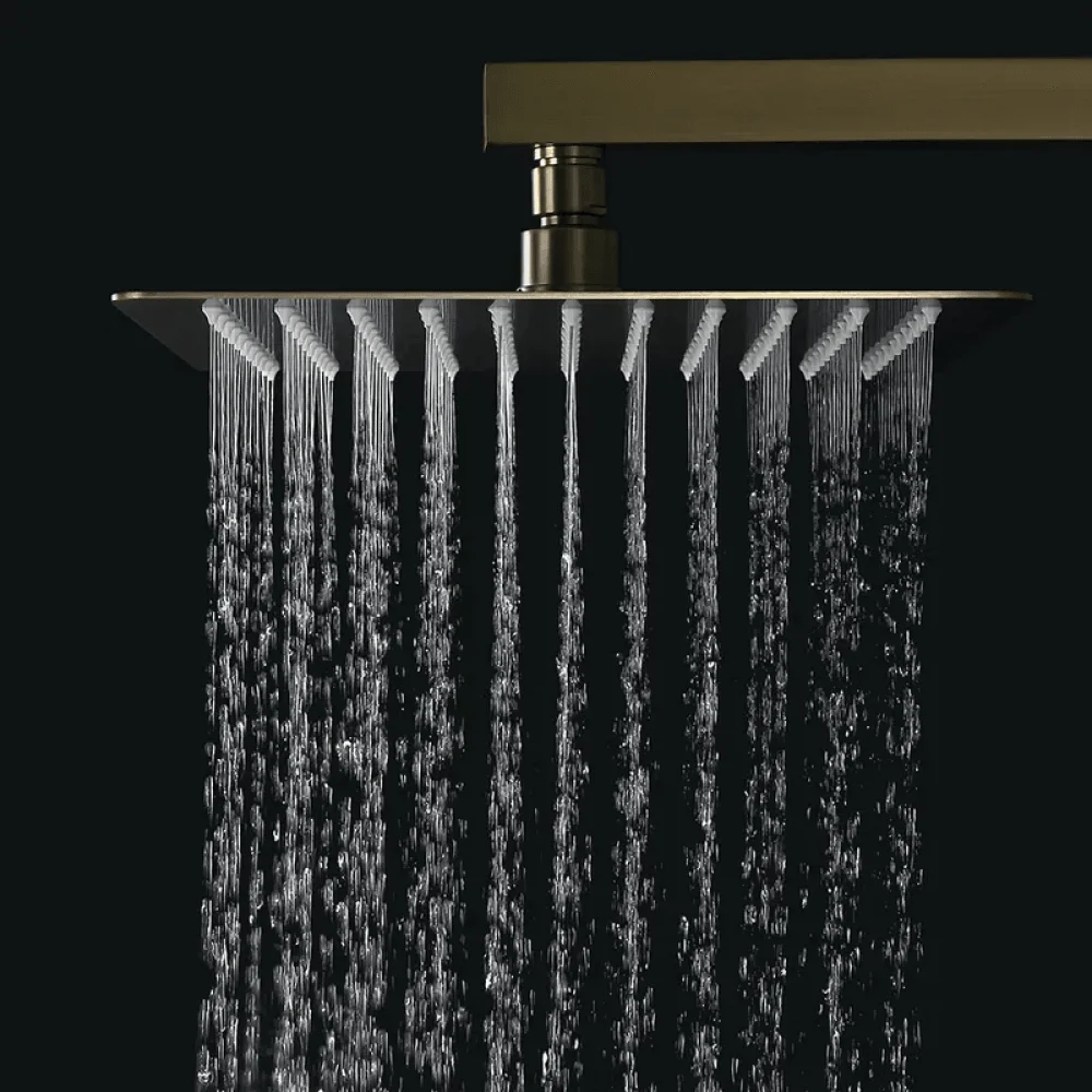 Modern 12" Wall Mounted Shower System with Handheld Shower Pressure Balance Valve -Bathlova