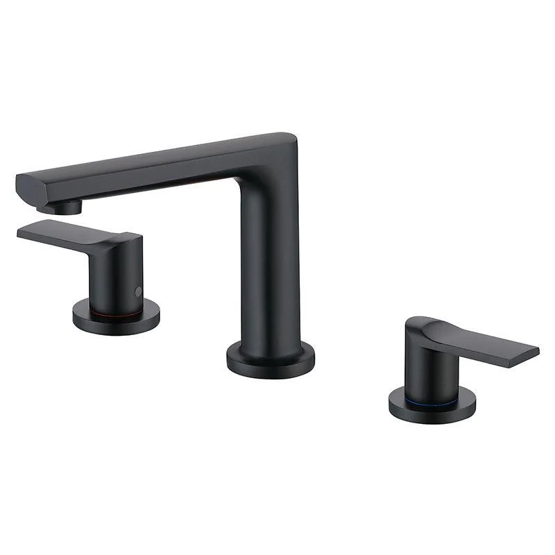 Modern 2-Handle Bathroom Sink Tap 3 Hole Wide Spread Bathroom Tap -Bathlova