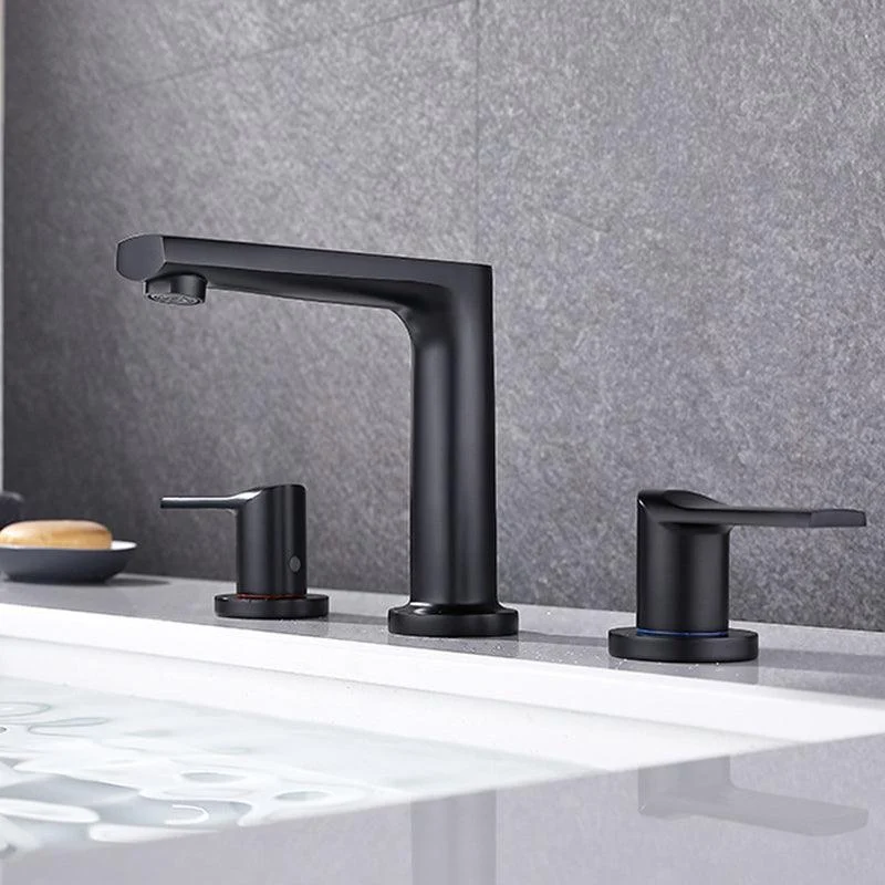 Modern 2-Handle Bathroom Sink Tap 3 Hole Wide Spread Bathroom Tap -Bathlova