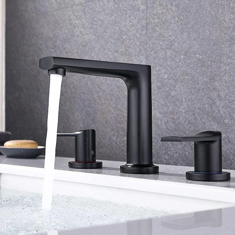 Modern 2-Handle Bathroom Sink Tap 3 Hole Wide Spread Bathroom Tap -Bathlova