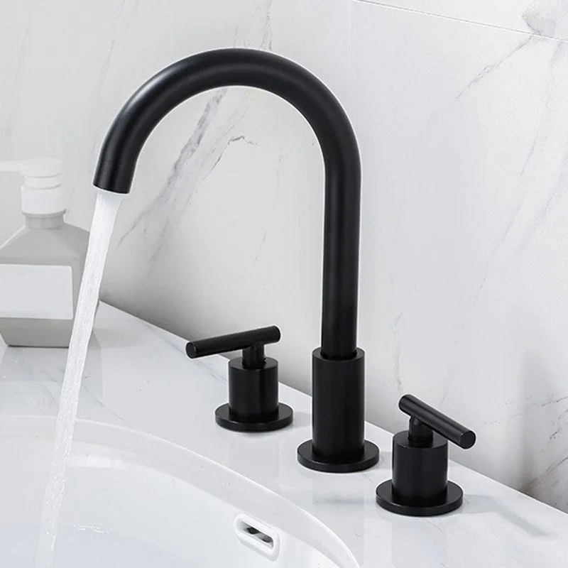 Modern 2-Handle Bathroom Sink Tap 3 Hole Widespread Bathroom Tap -Bathlova