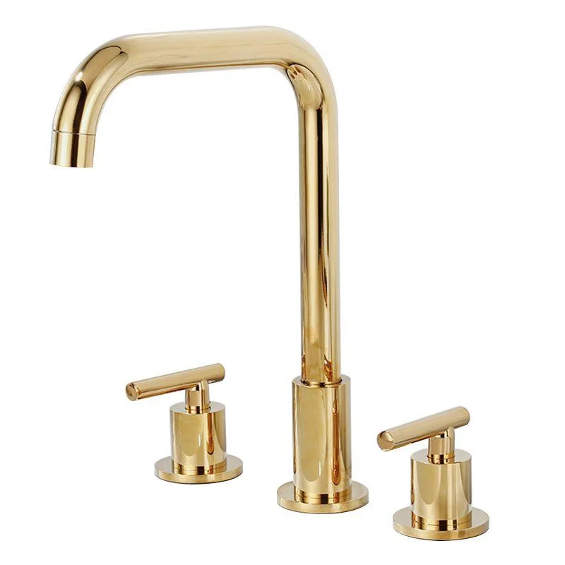 Modern 2-Handle Bathroom Sink Tap 3 Hole Widespread Bathroom Tap -Bathlova