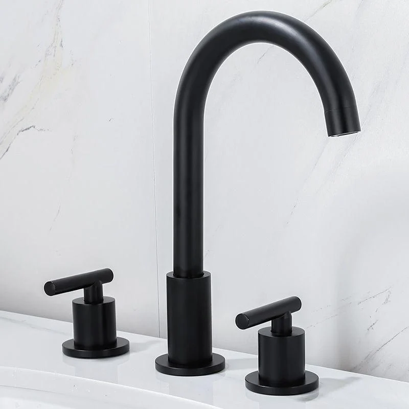 Modern 2-Handle Bathroom Sink Tap 3 Hole Widespread Bathroom Tap -Bathlova